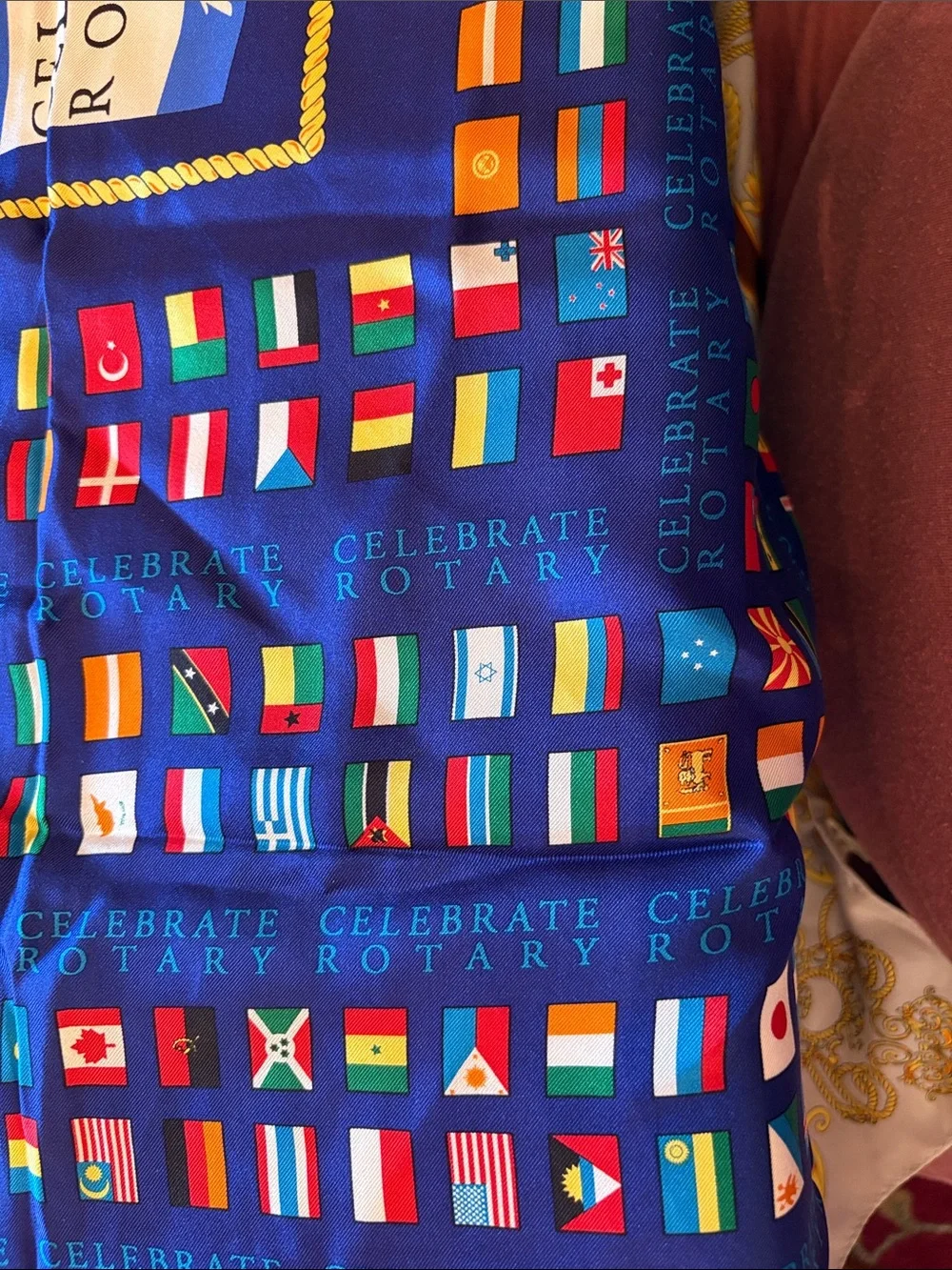 Vintage pure silk Celebrating 100 years Rotary  square scarf
